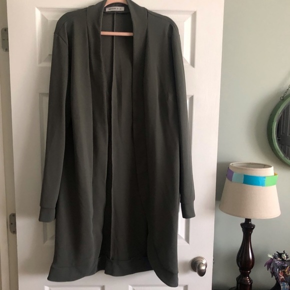 DoublJu gray long open blazer in size 2X - Picture 1 of 9